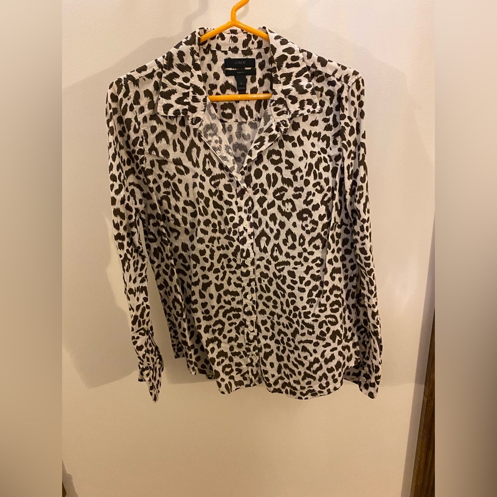 J. Crew Leopard Print Button Down - image 1